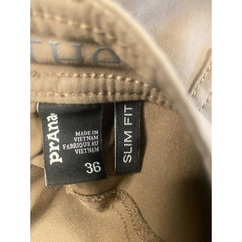 Prana‎ Zion Slim Fit Tan Stretch Nylon Outdoor Hiking Pants Mens 36